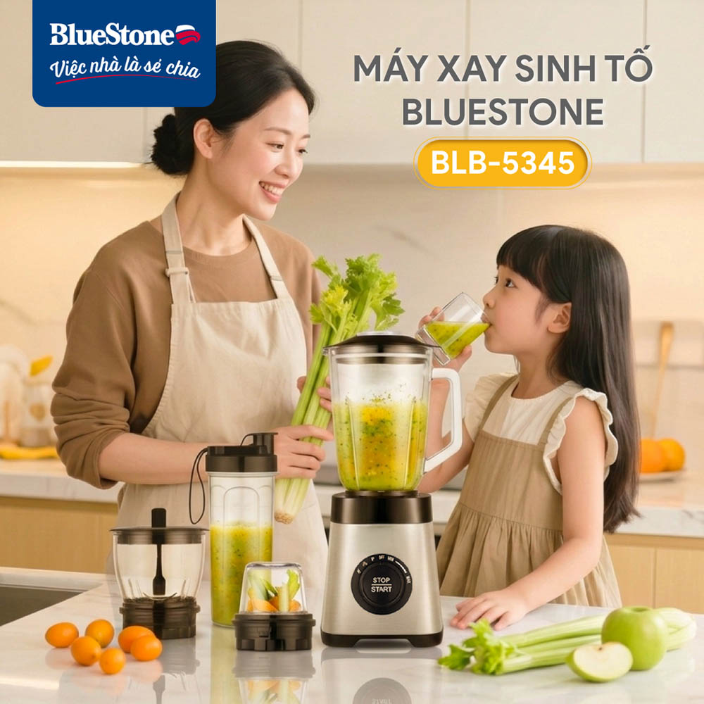 Máy Xay Sinh Tố Đa Năng BlueStone BLB-5345 800W hỗ trợ 3 mức tốc độ