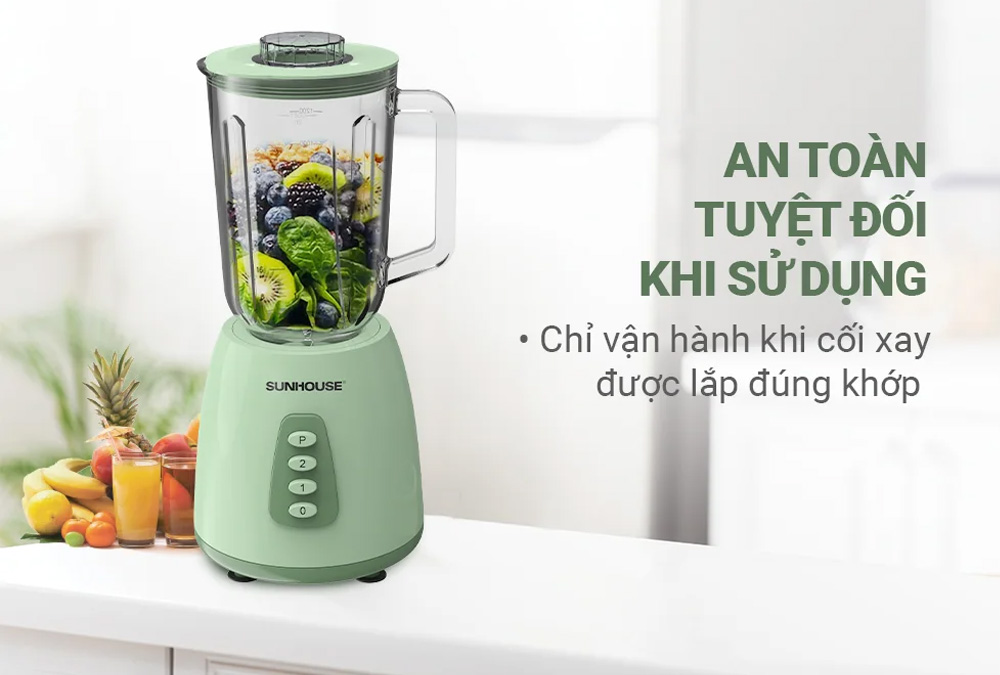 Máy Xay Sinh Tố Sunhouse SHD5118 tích hợp tính năng an toàn