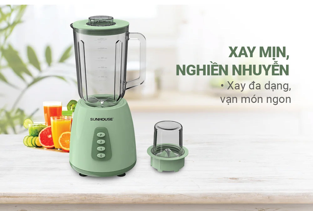 Máy Xay Sinh Tố Sunhouse SHD5118 có khả năng xay mịn nguyên liệu