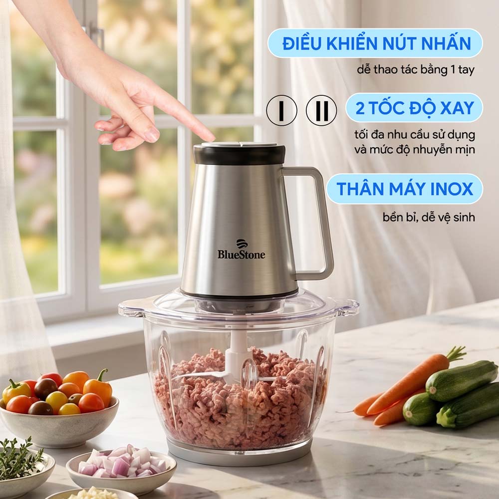 2 tốc độ xay phù hợp với từng loại nguyên liệu và nhu cầu chế biến