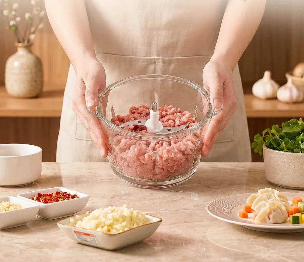 Lưỡi dao kép 4 cánh sắc bén, xay nhuyễn nhanh và đồng đều