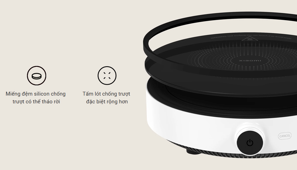 Xiaomi Induction Cooker Lite EU trang bị miếng đệm và tấm lót silicon 