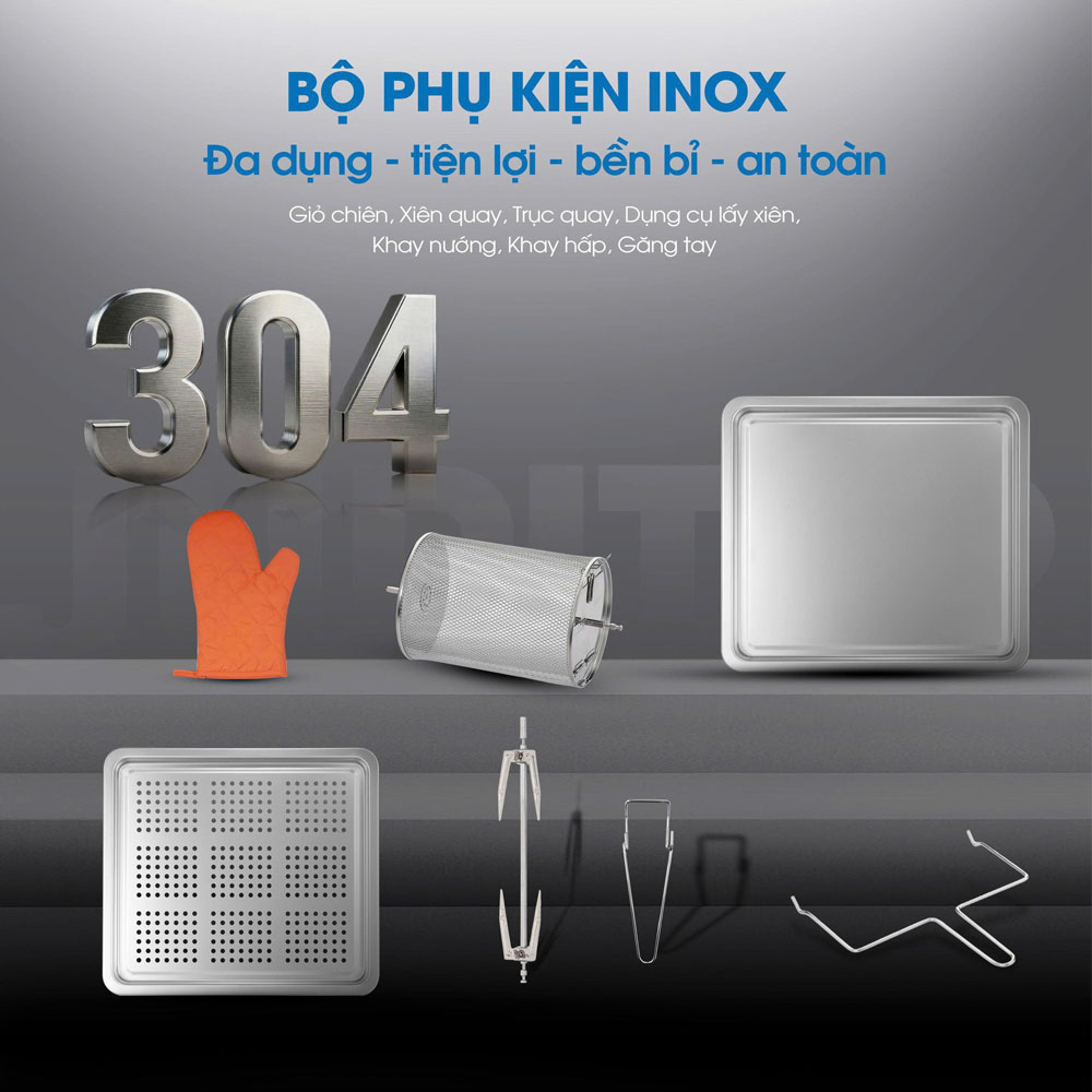 Hệ thống phụ kiện được thiết kế tương thích với khoang nấu