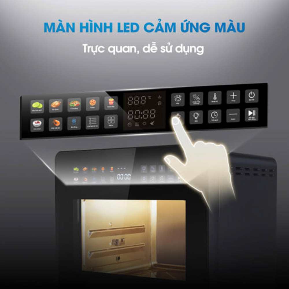 Màn hình LED cảm ứng màu, hiển thị rõ ràng, thao tác thuận tiện