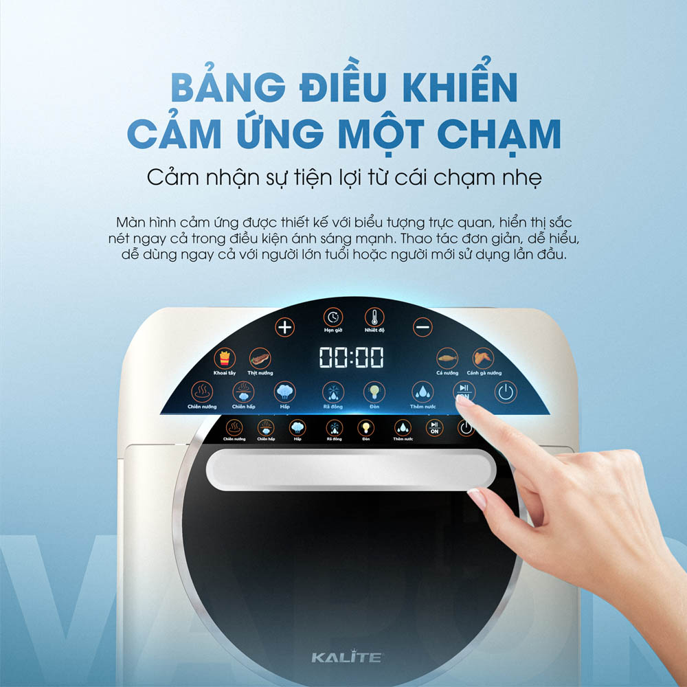 Bảng điều khiển cảm ứng được thiết kế với các biểu tượng trực quan