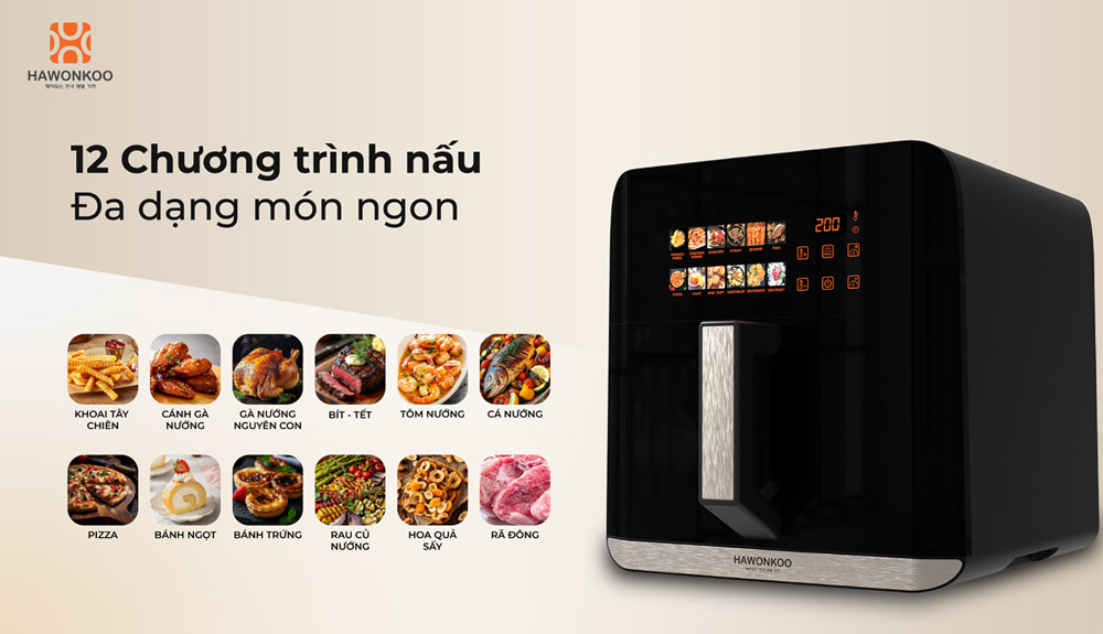 12 chương trình mặc định đáp ứng đa dạng nhu cầu chế biến