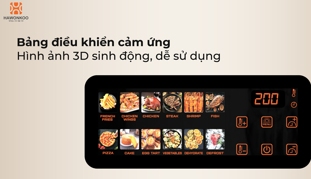 Bảng điều khiển cảm ứng 3D dễ hiểu, phù hợp mọi đối tượng
