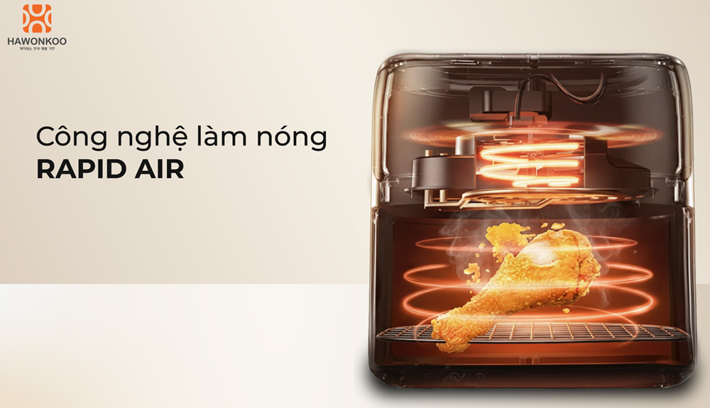 Công nghệ Rapid Air gia nhiệt nhanh, chín đều từ trong ra ngoài