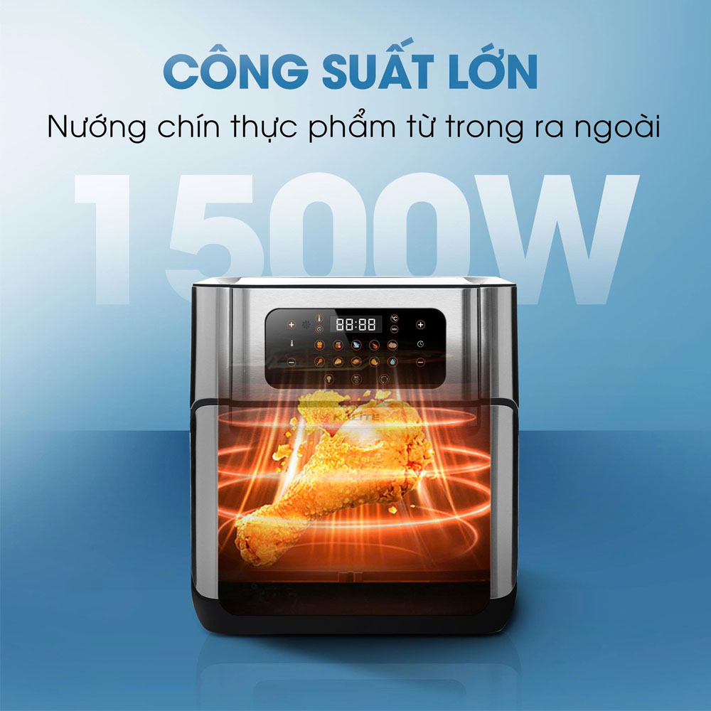 Công suất 1500W hỗ trợ gia nhiệt nhanh và duy trì nhiệt ổn định