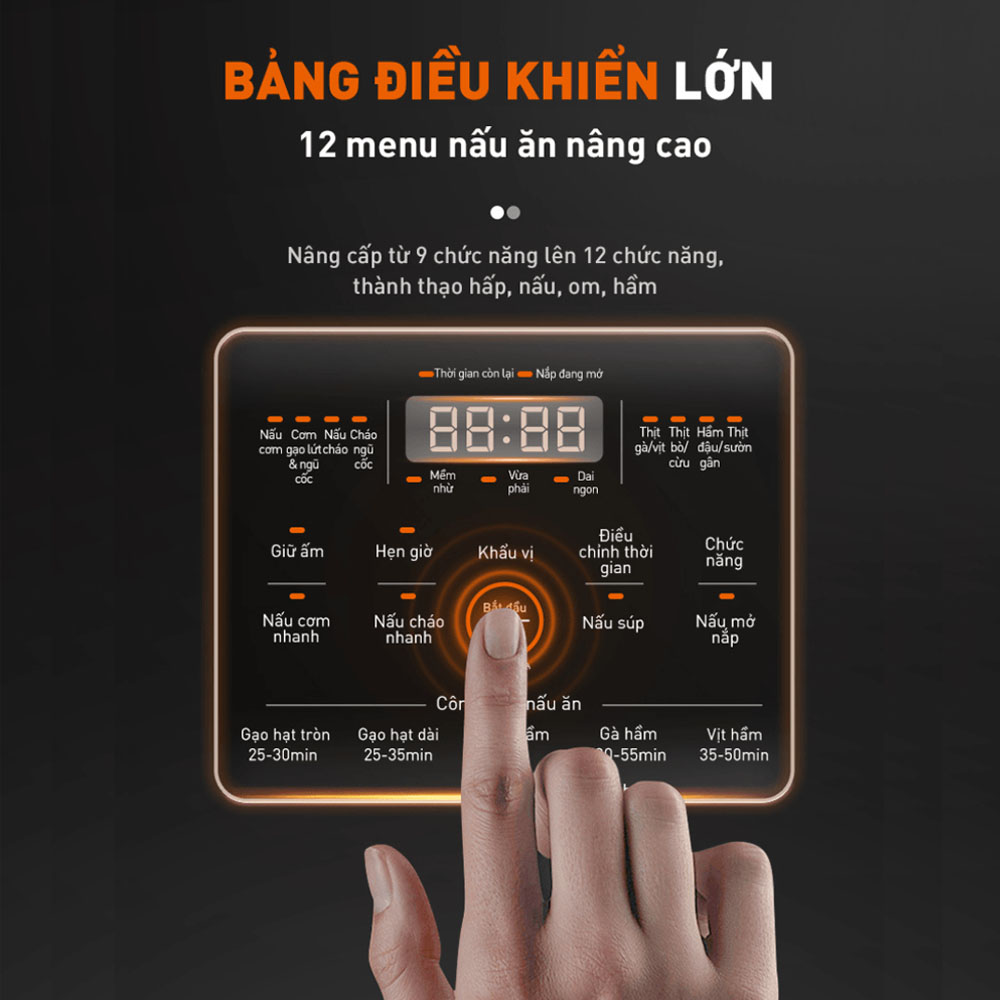 12 chức năng nấu đáp ứng đa dạng nhu cầu chế biến