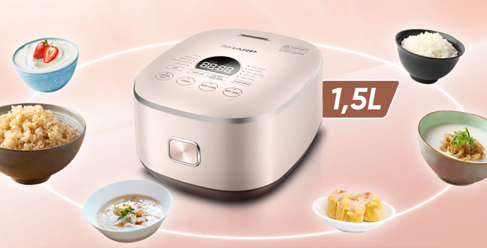 Dung tích 1.5 Lít đáp ứng nhu cầu sử dụng hàng ngày của gia đình