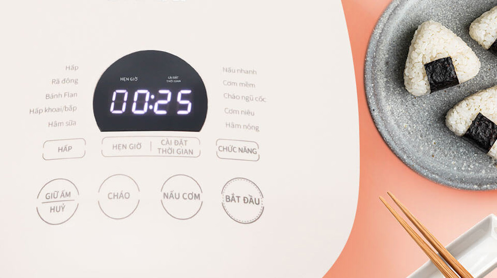 Bảng điều khiển cảm ứng, màn hình LED hiển thị rõ ràng, dễ thao tác