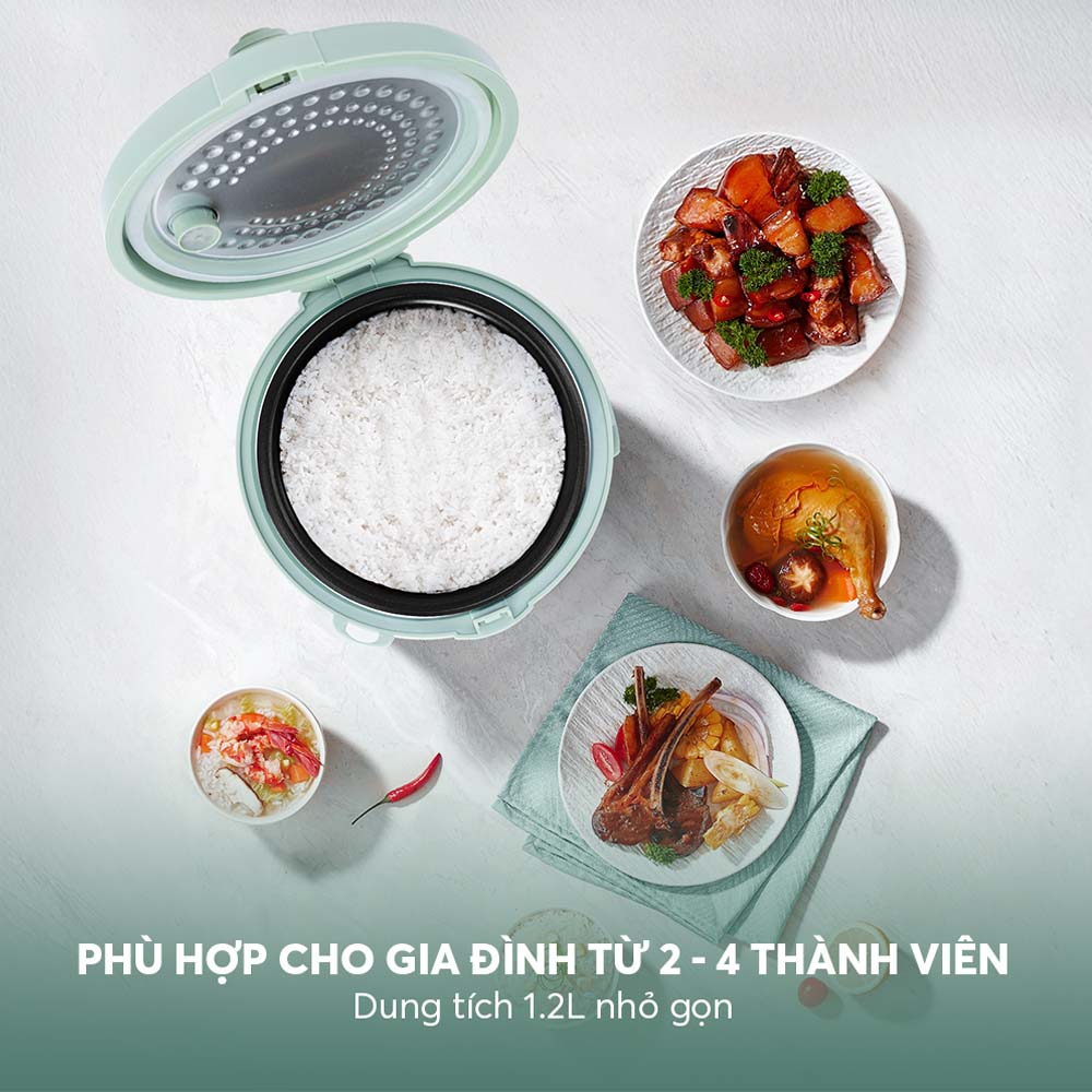 Dung tích 1.2 lít phù hợp cho gia đình từ 2 - 4 thành viên