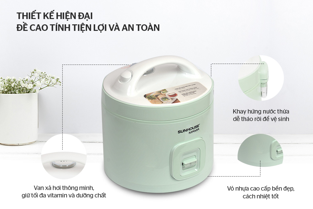 Nồi Cơm Điện Sunhouse Mama SHD8665B