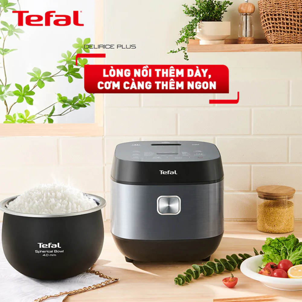 Nồi Cơm Điện Tử Tefal 1.8 Lít Delirice Plus RK776B68