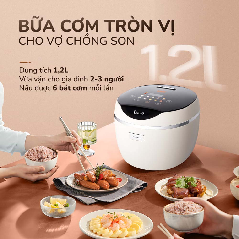 Nồi Cơm Điện Tử Unie URC612 sở hữu dung tích 1.2 lít