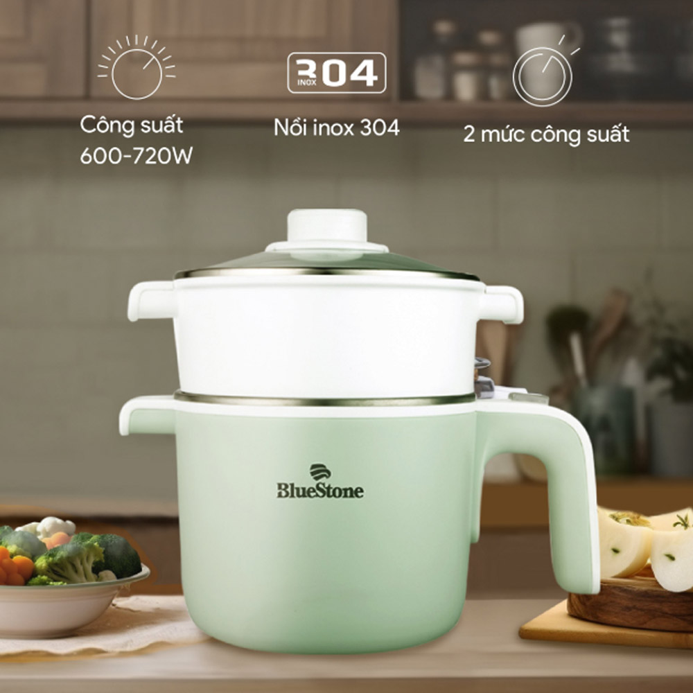 Nồi Điện Đa Năng BlueStone MPB-7233 sở hữu kích thước gọn gàng