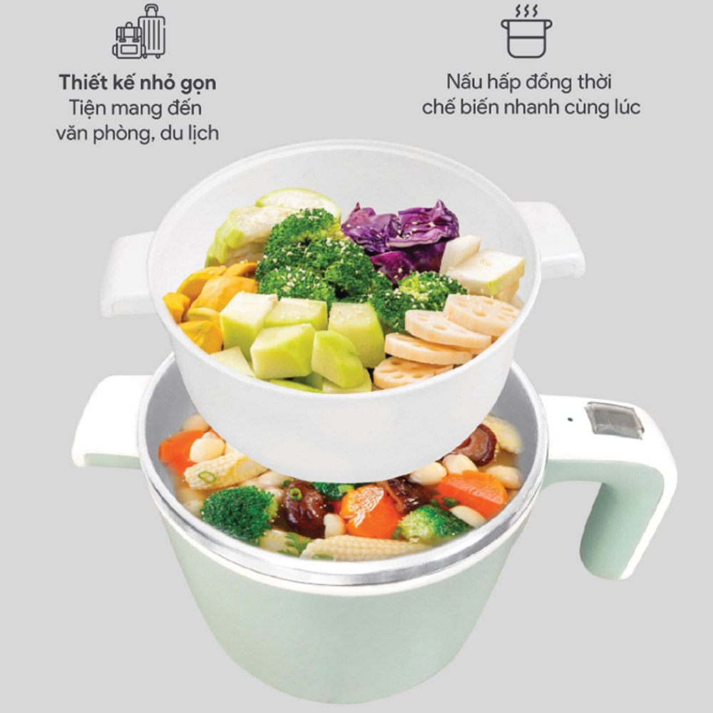 Nấu hấp đồng thời giúp chế biến nhanh các món ăn cùng lúc, tiết kiệm thời gian