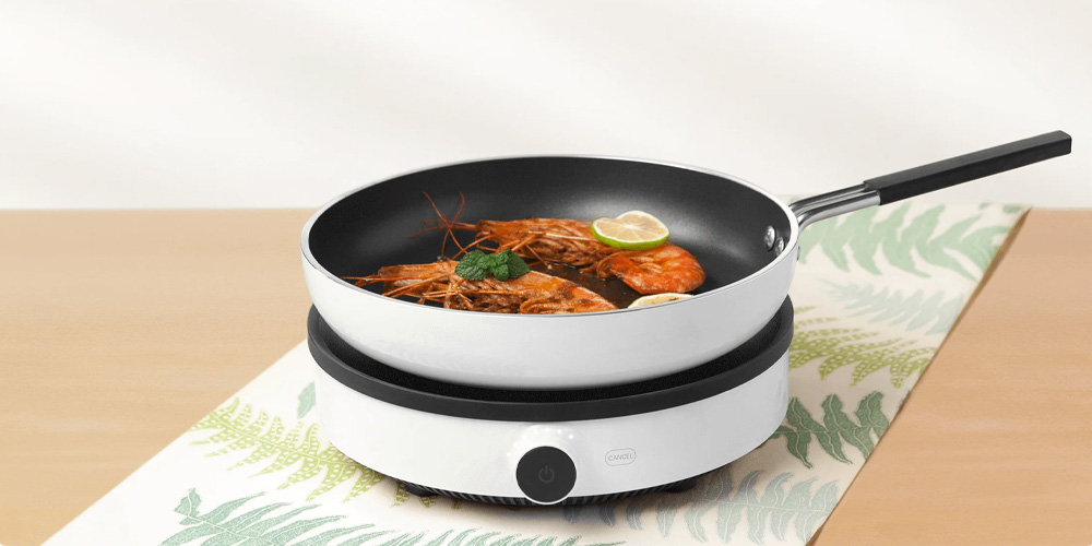 Xiaomi Induction Cooker Lite EU sở hữu núm điều khiển có đèn LED 