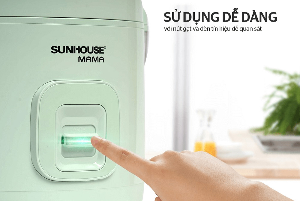 Nồi Cơm Điện Sunhouse Mama SHD8665B 1.8 Lít trang bị 2 chế độ