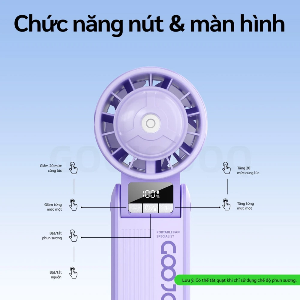 Dễ dàng điều chỉnh Quạt Cầm Tay GOOJODOQ GFS023 (PURPLE)