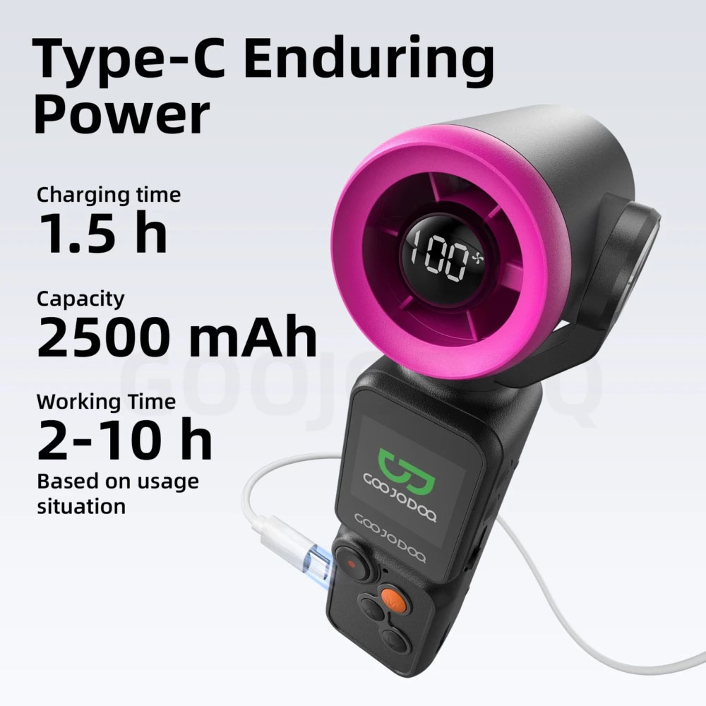 Quạt Cầm Tay GOOJODOQ GFS025 có dung lượng pin 2500mAh