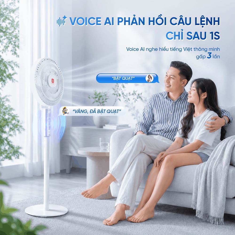 Quạt Đứng Điều Khiển Bằng Giọng Nói Masuto MSAirPro nghe và hiểu tiếng Việt