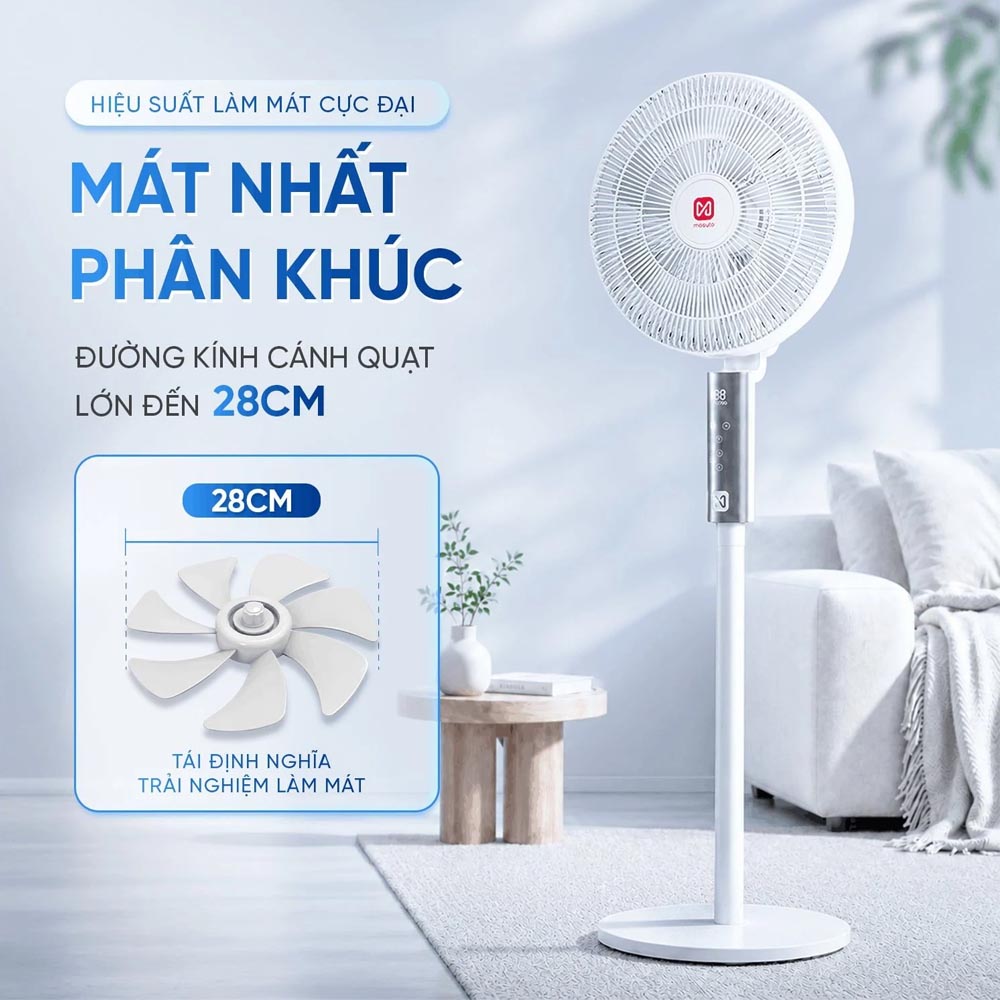 Quạt Đứng Masuto MSAirPro tạo luồng gió bao phủ rộng hơn