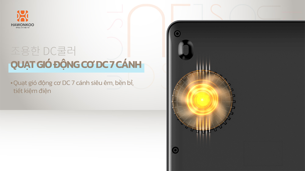 Hawonkoo Seoul-CEH-106-Inverter-GR trang bị quạt gió động cơ DC 7 cánh