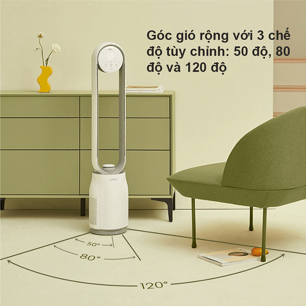 Quạt Không Cánh Keheal A4 có góc gió rộng với 3 chế độ tùy chỉnh