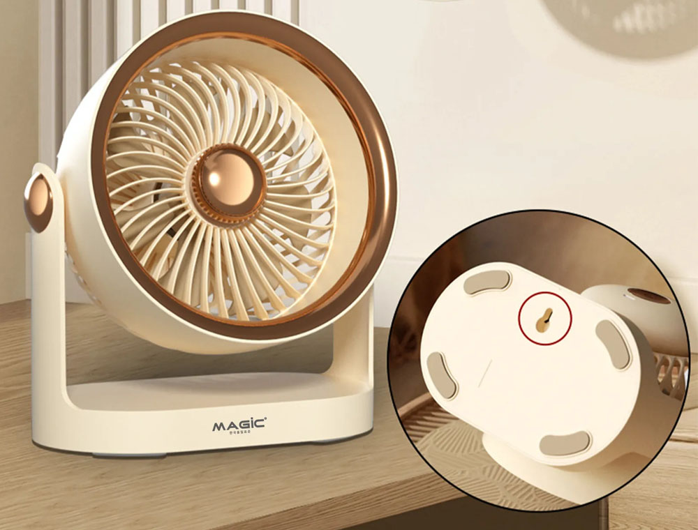 Quạt Sạc Để Bàn Mini Magic A-005 đứng ổn định trên mọi mặt phẳng