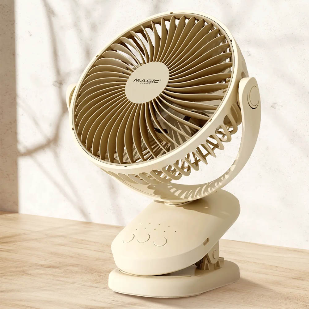 Quạt Sạc Mini Magic A-004 dễ dàng đặt đứng trên mặt phẳng