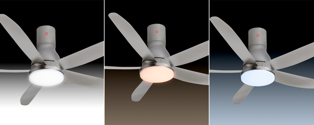 Hệ thống đèn LED của Quạt Trần KDK U60FW Trục Dài Màu Bạc 59W