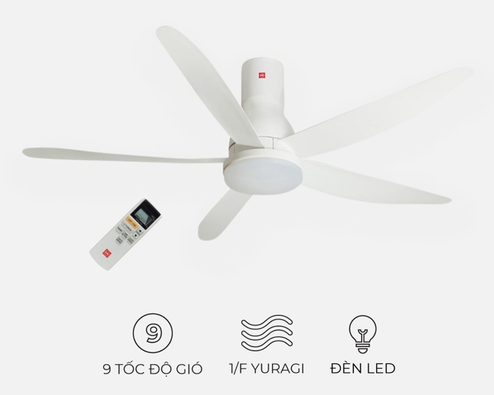 Quạt Trần KDK U60FW(WH) hoạt động với công suất 59W