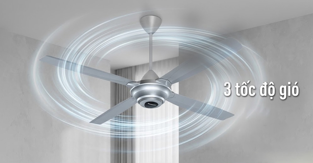 3 mức tốc độ gió giúp người dùng dễ dàng điều chỉnh theo nhu cầu