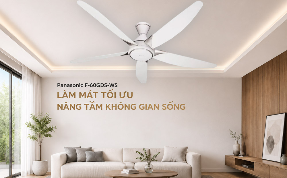Quạt Trần Panasonic F-60GDS-WS 40W có kiểu dáng hiện đại