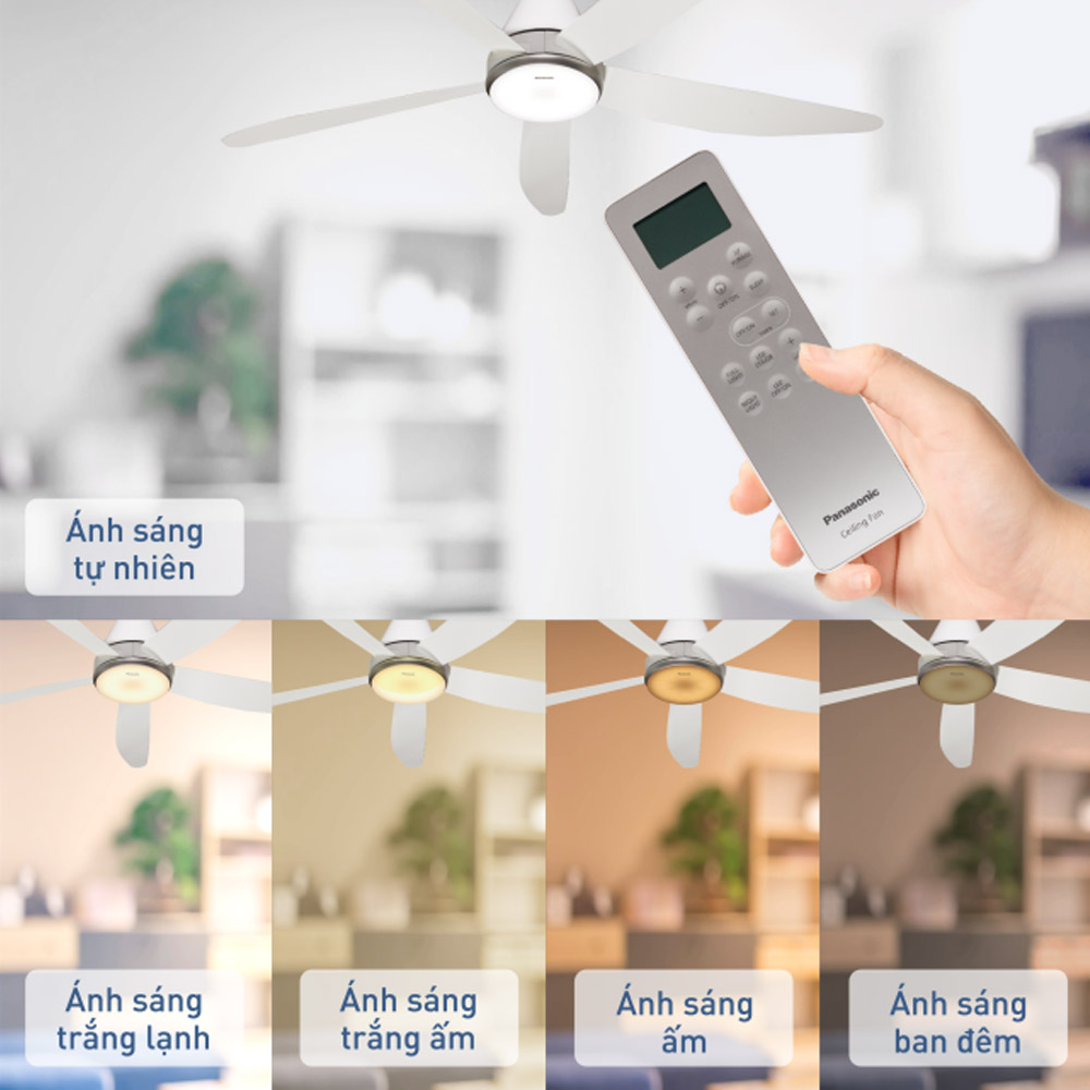 Quạt Trần Panasonic F-60GFN 40W có đèn LED nhiều sắc thái