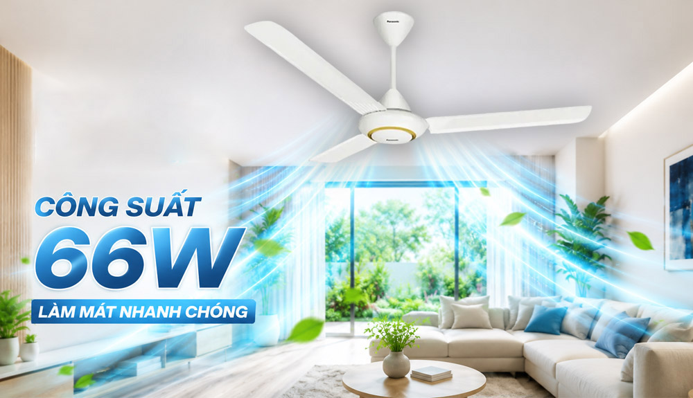Quạt Trần Panasonic F-60MZ2-S làm mát hiệu quả cho ngày nóng 