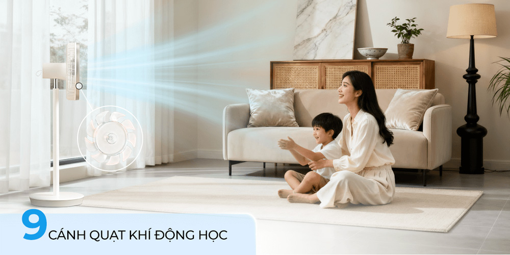 Quạt Tuần Hoàn Có Remote Sharp PJ-CD404V-W có thiết kế sang trọng