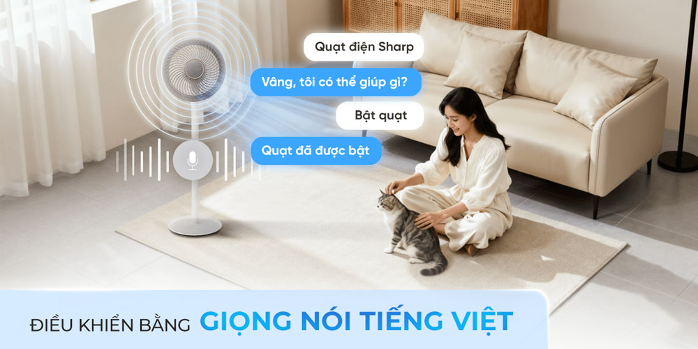 Quạt Tuần Hoàn Sharp PJ-CD227V-W mang đến trải nghiệm rảnh tay