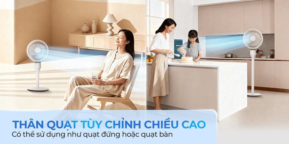 Linh hoạt điều chỉnh chiều cao của Quạt Tuần Hoàn Sharp PJ-CD603V-C 24W