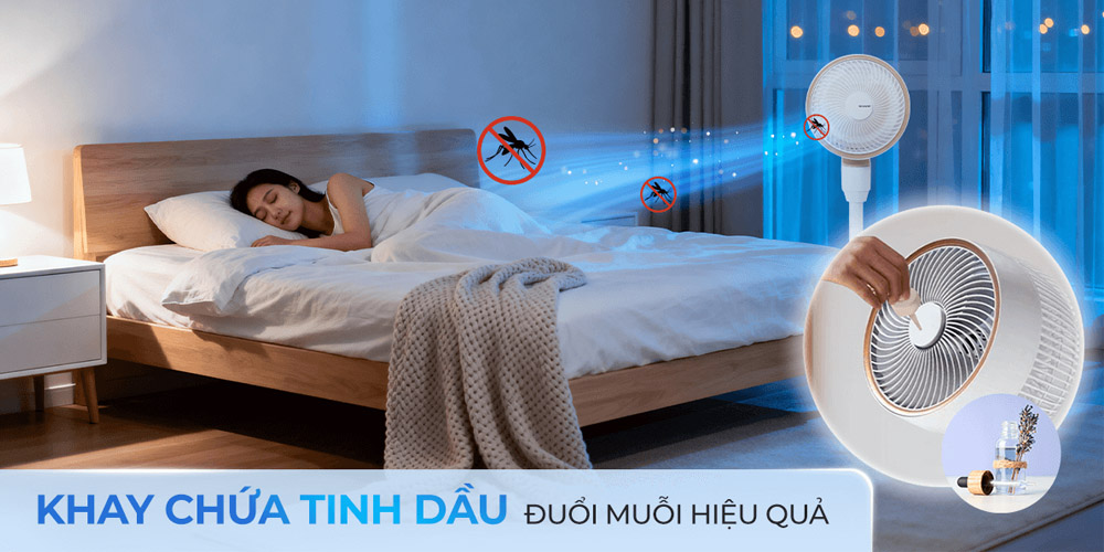 Quạt Tuần Hoàn Sharp PJ-CD603V-C tích hợp khay chứa tinh dầu
