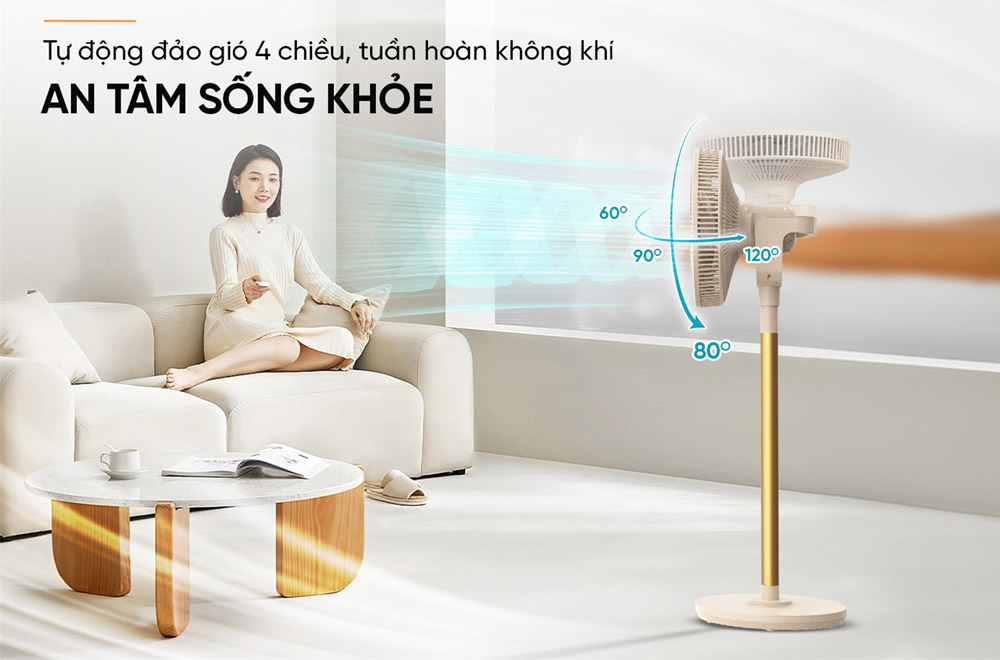 Quạt Tuần Hoàn Sunhouse Apex APF7326B lưu thông không khí đều khắp phòng