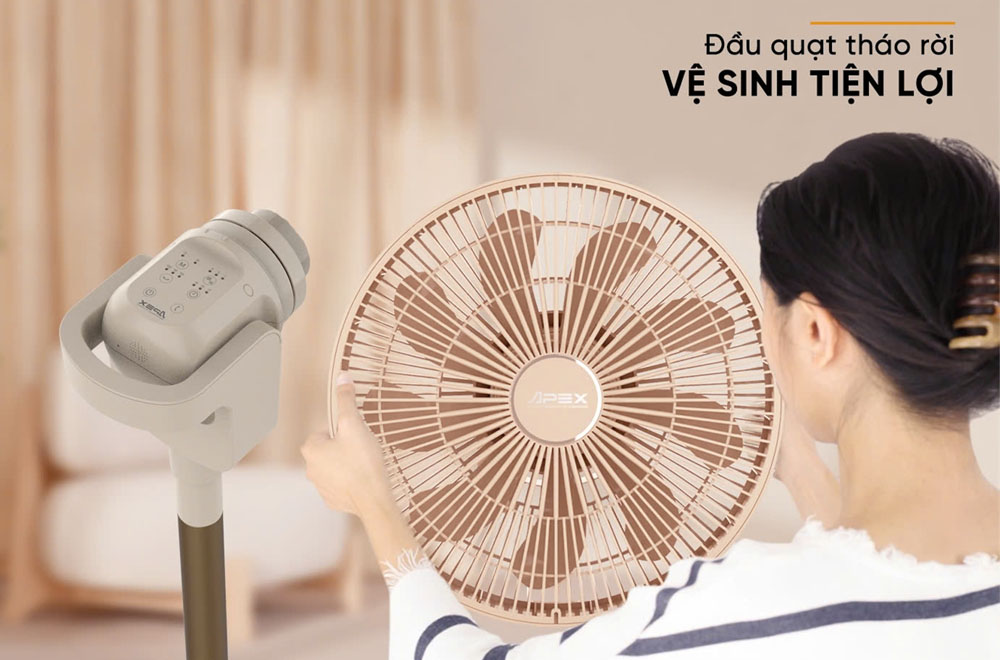 Dễ dàng tháo rời Quạt Tuần Hoàn Sunhouse Apex APF7326B