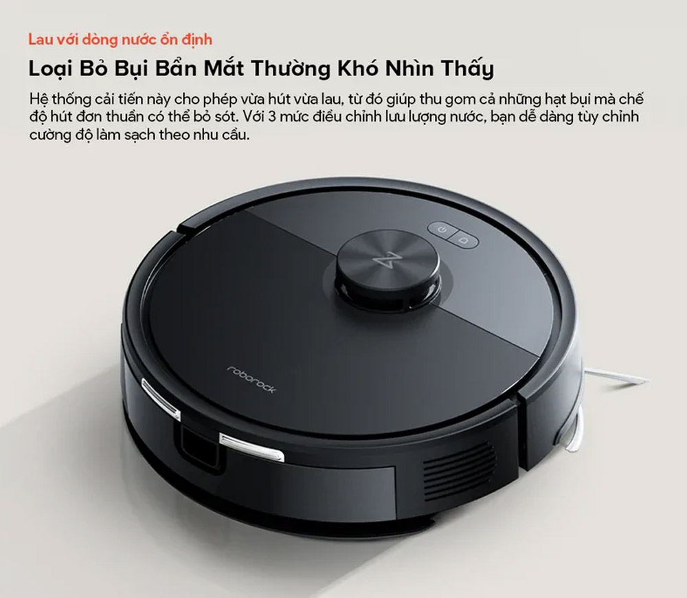 Roborock Q7 Pro Max tích hợp hệ thống lau với điều chỉnh nước linh hoạt