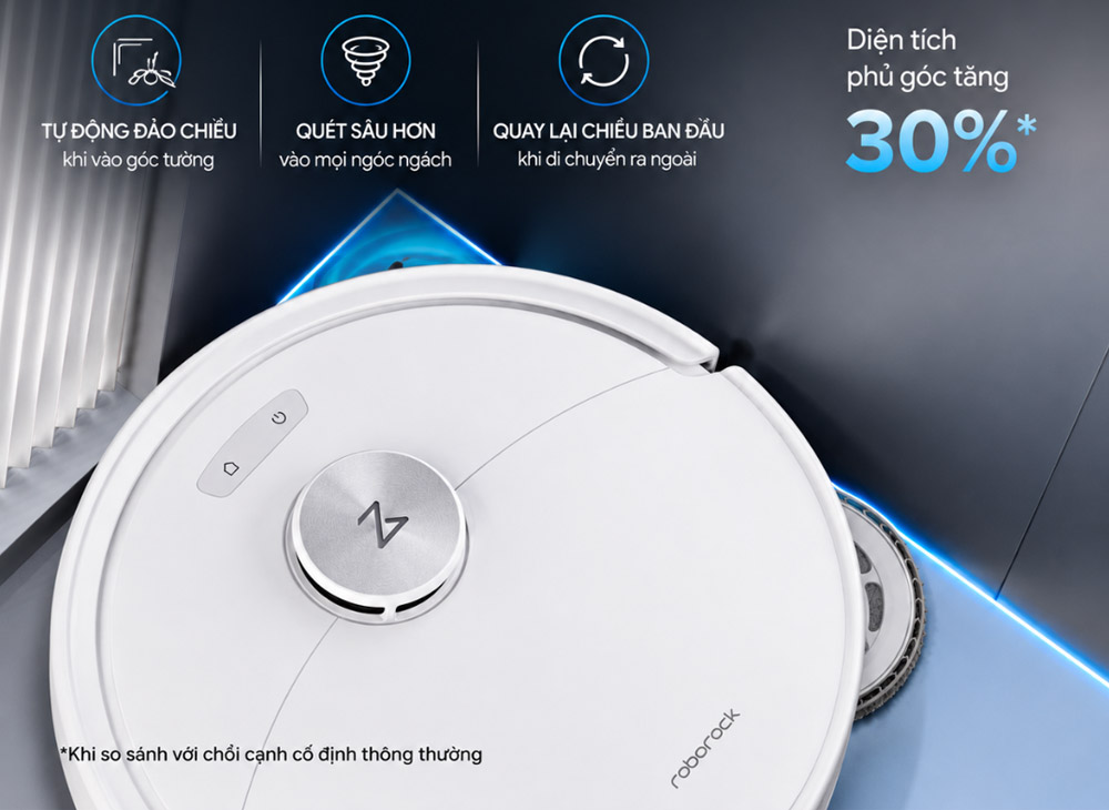 Roborock Qrevo 2 Pro Trắng tiếp cận góc sâu hơn 30% các loại cố định