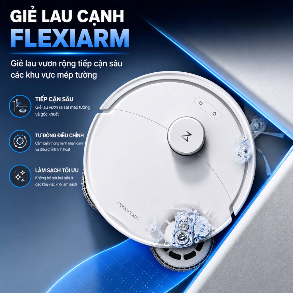 Roborock Qrevo 2 Pro Trắng mở rộng giẻ lau dễ dàng