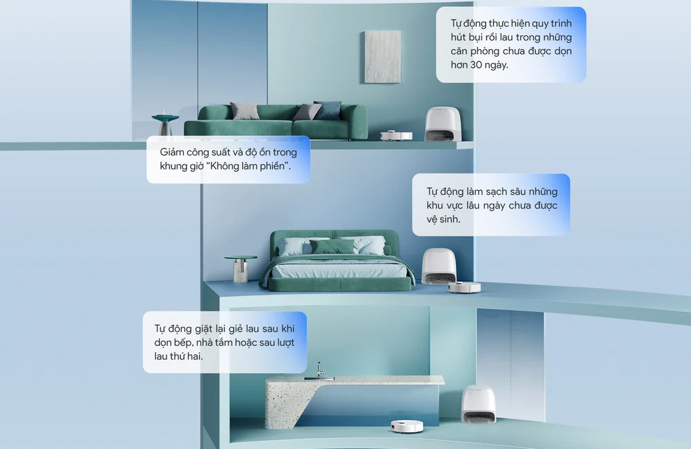 Robot Hút Bụi Roborock Curv 2 Flow phân tích thói quen dọn dẹp