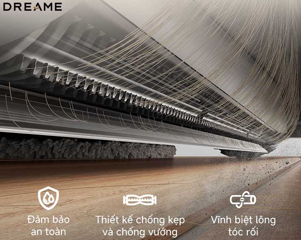 Robot Hút Bụi Dreame L10s Ultra có thiết kế chổi cắt chống rối TriCut™