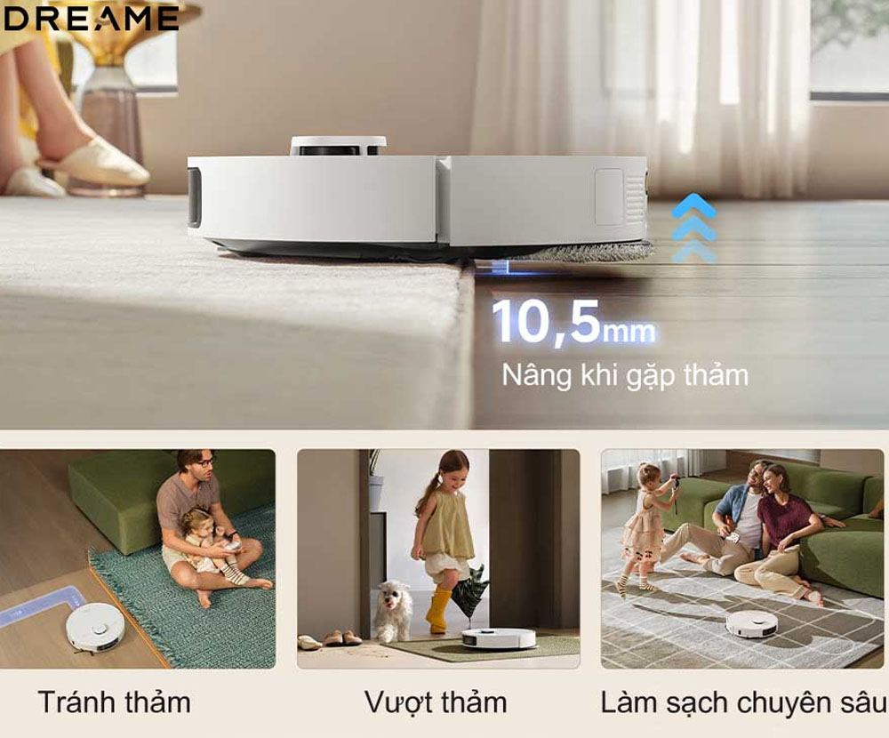 Robot Hút Bụi Dreame L10s Ultra làm sạch thảm chuyên sâu